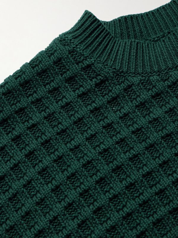 Waffle-Knit Cotton Sweater - CU