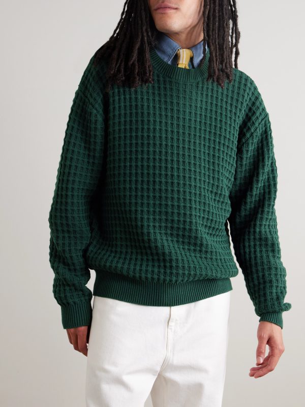 Waffle-Knit Cotton Sweater - FR