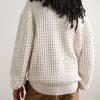 Waffle-Knit Cotton Sweater - BK Waffle-Knit Cotton Sweater - BK