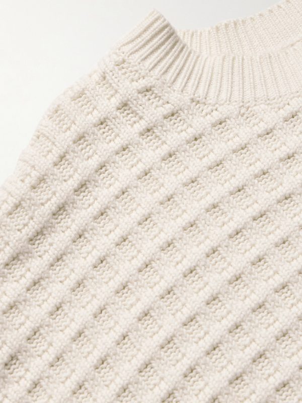Waffle-Knit Cotton Sweater - CU Waffle-Knit Cotton Sweater - CU