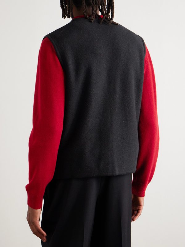 Jacquard-Knit Wool Zip-Up Gilet - BK