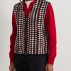 Jacquard-Knit Wool Zip-Up Gilet - FR