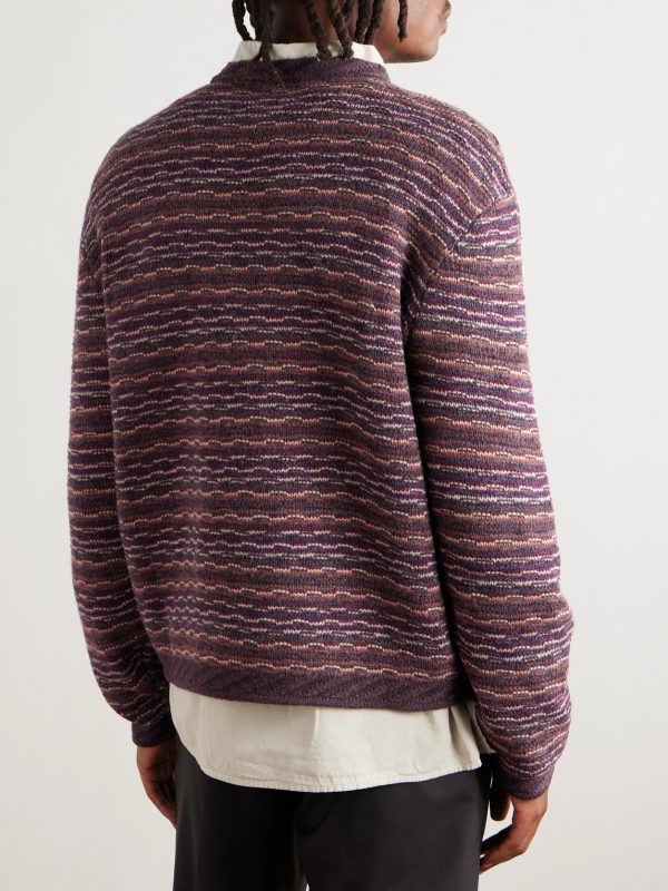 Abstract Jacquard-Knit Wool-Blend Sweater - BK