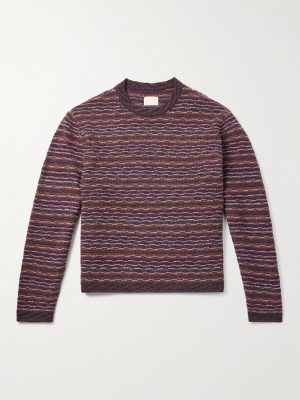 Abstract Jacquard-Knit Wool-Blend Sweater