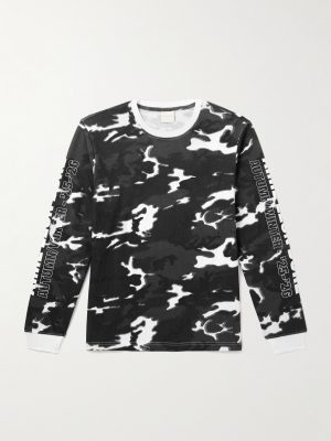 Camouflage-Print Cotton-Mesh T-Shirt