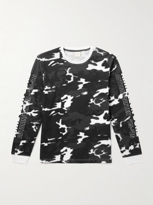 Camouflage-Print Cotton-Mesh T-Shirt Camouflage-Print Cotton-Mesh T-Shirt