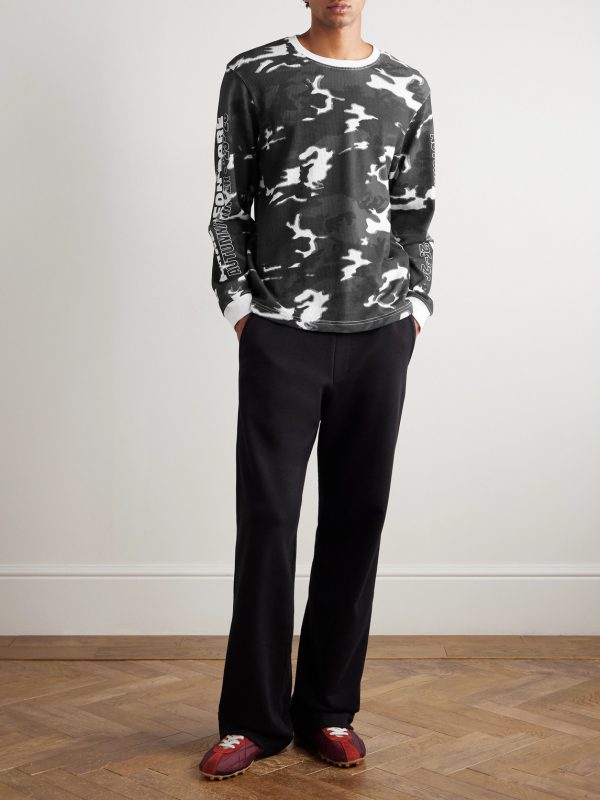 Camouflage-Print Cotton-Mesh T-Shirt - OU Camouflage-Print Cotton-Mesh T-Shirt - OU