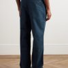 Straight-Leg Pleated Cotton-Sateen Trousers - BK Straight-Leg Pleated Cotton-Sateen Trousers - BK