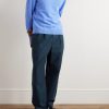 Straight-Leg Pleated Cotton-Sateen Trousers - OU Straight-Leg Pleated Cotton-Sateen Trousers - OU