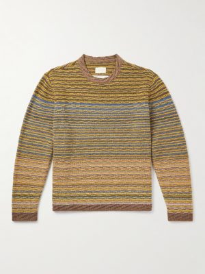 Abstract Jacquard-Knit Wool-Blend Sweater