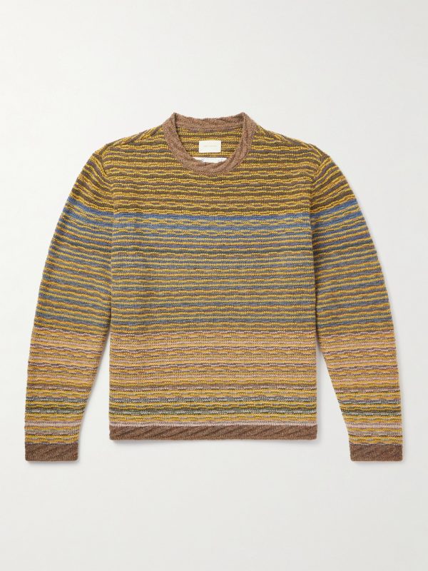 Abstract Jacquard-Knit Wool-Blend Sweater