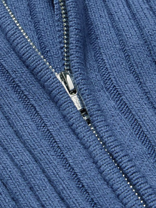 Ribbed Merino Wool-Blend Zip-Up Sweater - CU Ribbed Merino Wool-Blend Zip-Up Sweater - CU