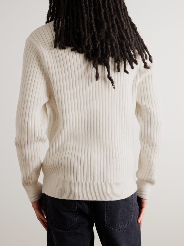 Ribbed Merino Wool and Cotton-Blend Rollneck Sweater - BK