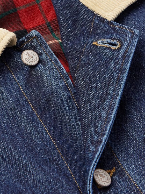 Corduroy-Trimmed Denim Barn Jacket - CU Corduroy-Trimmed Denim Barn Jacket - CU
