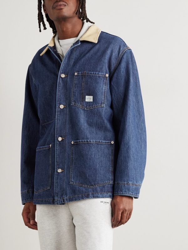 Corduroy-Trimmed Denim Barn Jacket - FR Corduroy-Trimmed Denim Barn Jacket - FR