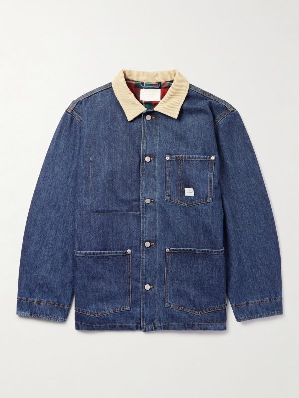 Corduroy-Trimmed Denim Barn Jacket Corduroy-Trimmed Denim Barn Jacket