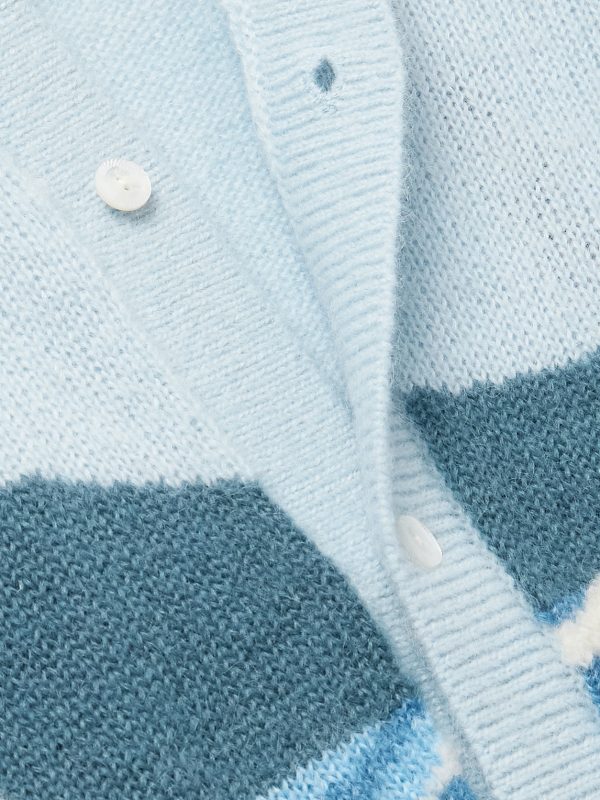Seascape Intarsia Mohair-Blend Cardigan - CU