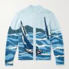 Seascape Intarsia Mohair-Blend Cardigan