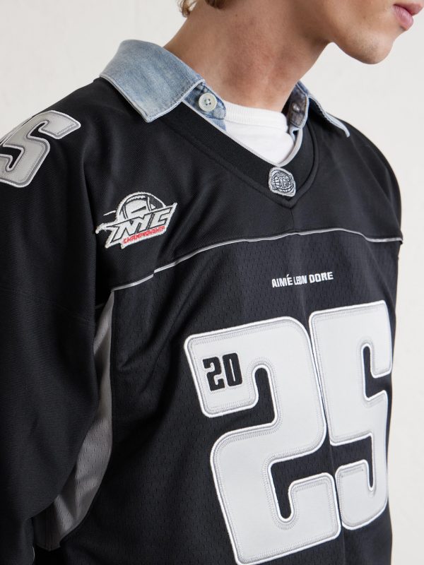 + Mitchell & Ness Oversized Appliquéd Mesh T-Shirt - CU + Mitchell & Ness Oversized Appliquéd Mesh T-Shirt - CU