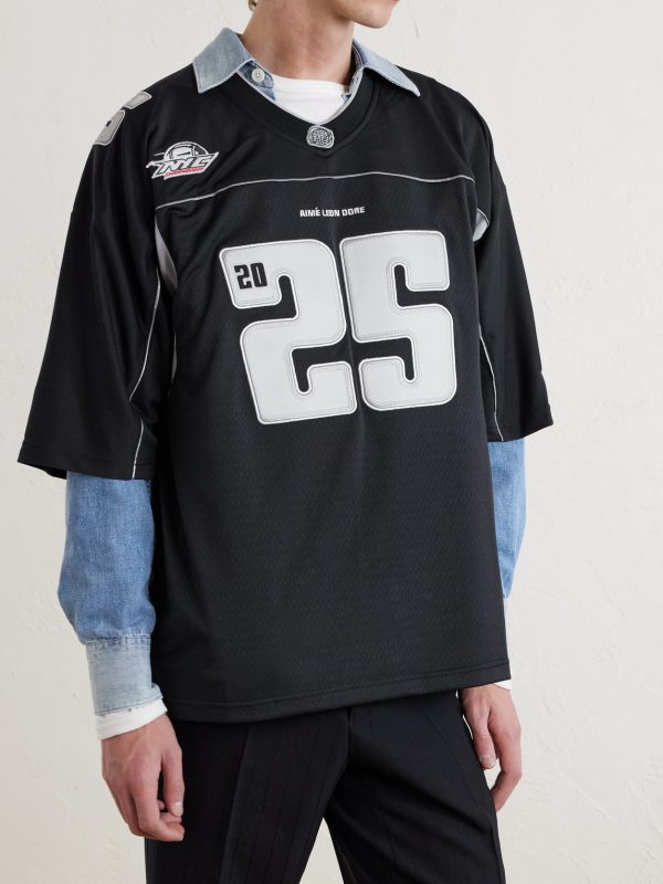 + Mitchell & Ness Oversized Appliquéd Mesh T-Shirt - FR + Mitchell & Ness Oversized Appliquéd Mesh T-Shirt - FR