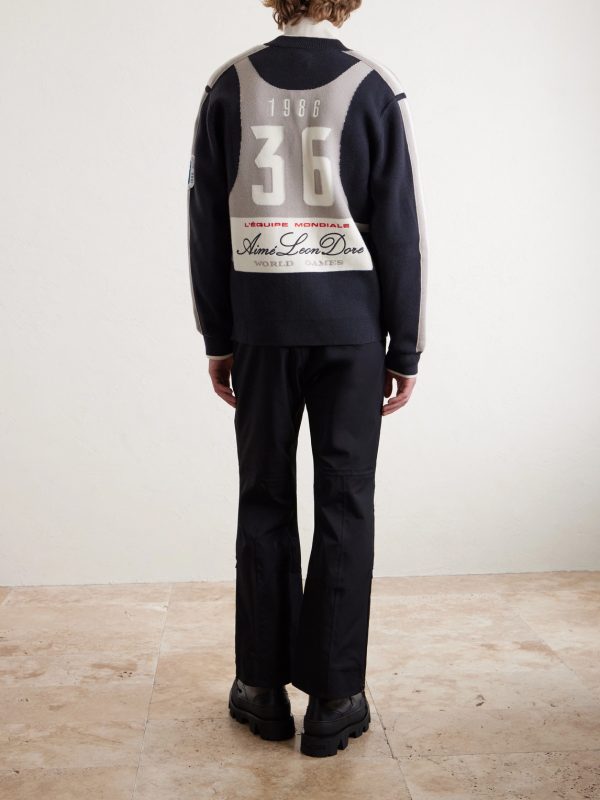 Logo-Jacquard Wool Zip-Up Sweater - BK Logo-Jacquard Wool Zip-Up Sweater - BK
