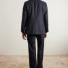 Double-Breasted Pinstriped Wool Suit Jacket - BK Double-Breasted Pinstriped Wool Suit Jacket - BK