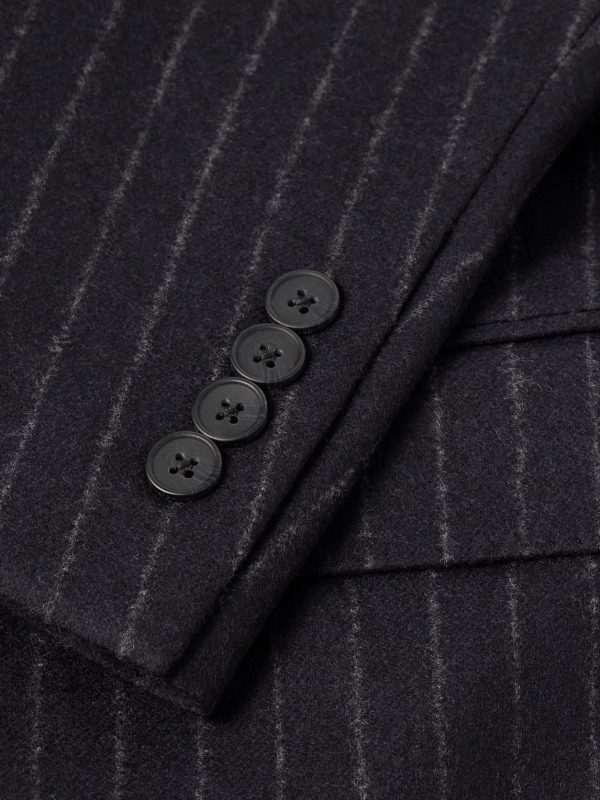 Double-Breasted Pinstriped Wool Suit Jacket - CU Double-Breasted Pinstriped Wool Suit Jacket - CU