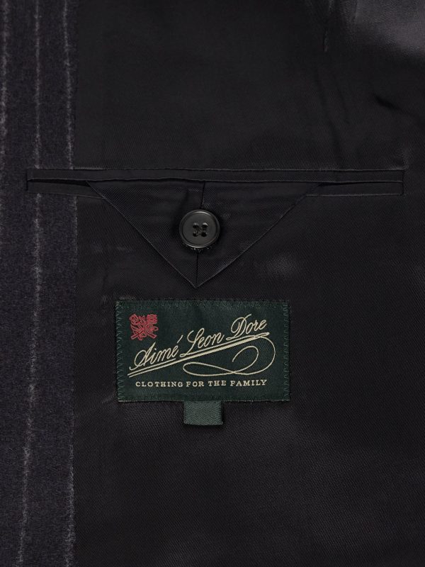 Double-Breasted Pinstriped Wool Suit Jacket - E1 Double-Breasted Pinstriped Wool Suit Jacket - E1