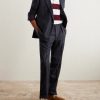 Double-Breasted Pinstriped Wool Suit Jacket - OU Double-Breasted Pinstriped Wool Suit Jacket - OU