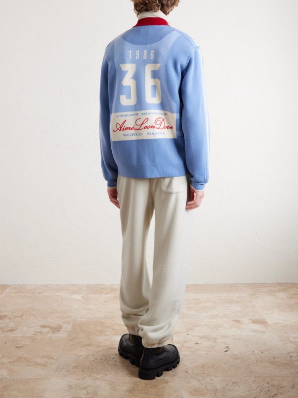 Logo-Jacquard Wool Zip-Up Sweater - BK Logo-Jacquard Wool Zip-Up Sweater - BK