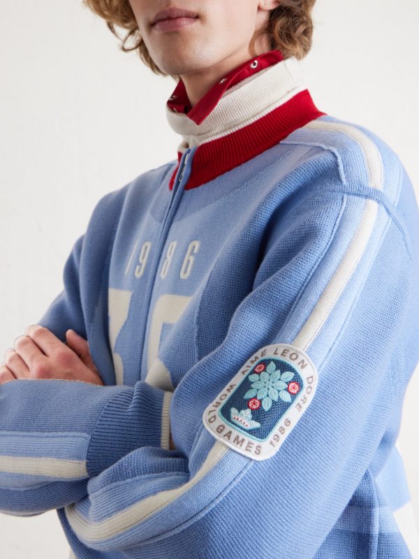 Logo-Jacquard Wool Zip-Up Sweater - CU Logo-Jacquard Wool Zip-Up Sweater - CU
