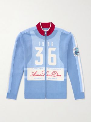 Logo-Jacquard Wool Zip-Up Sweater Logo-Jacquard Wool Zip-Up Sweater