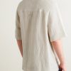 Fonccio Camp-Collar Cotton and Linen-Blend Shirt - BK Fonccio Camp-Collar Cotton and Linen-Blend Shirt - BK