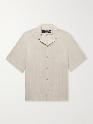 Fonccio Camp-Collar Cotton and Linen-Blend Shirt Fonccio Camp-Collar Cotton and Linen-Blend Shirt