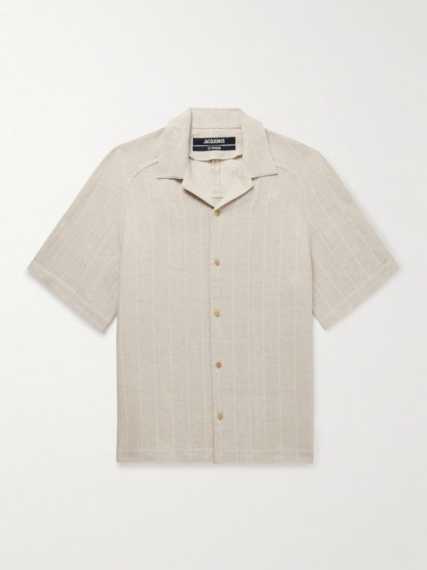 Fonccio Camp-Collar Cotton and Linen-Blend Shirt Fonccio Camp-Collar Cotton and Linen-Blend Shirt