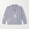 Greetings Camp-Collar Patchwork Checked Organic Cotton Shirt Greetings Camp-Collar Patchwork Checked Organic Cotton Shirt