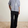 Greetings Camp-Collar Patchwork Checked Organic Cotton Shirt - OU Greetings Camp-Collar Patchwork Checked Organic Cotton Shirt - OU