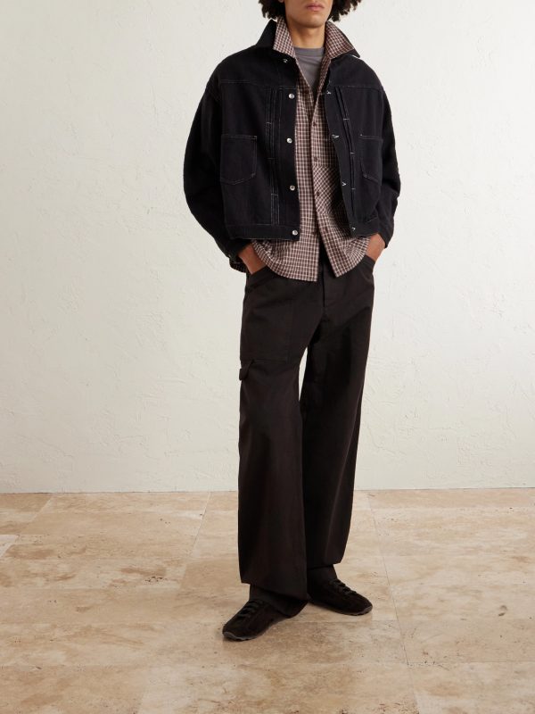 PA Camp-Collar Patchwork Checked Organic Cotton Shirt - OU PA Camp-Collar Patchwork Checked Organic Cotton Shirt - OU