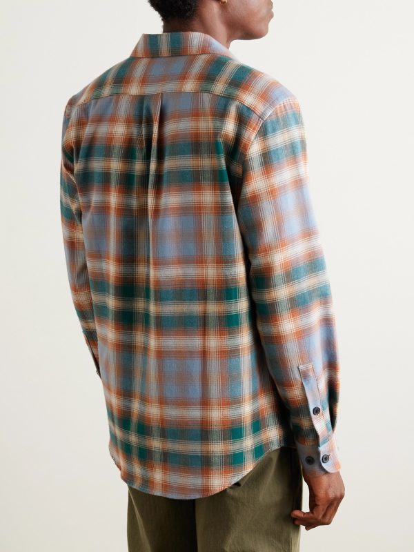 Log Checked Organic Cotton-Flannel Shirt - BK Log Checked Organic Cotton-Flannel Shirt - BK