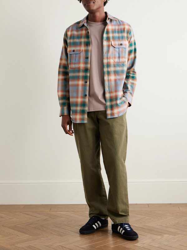 Log Checked Organic Cotton-Flannel Shirt - OU Log Checked Organic Cotton-Flannel Shirt - OU