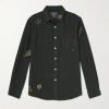 Fall Leaves Embroidered Cotton-Flannel Shirt Fall Leaves Embroidered Cotton-Flannel Shirt