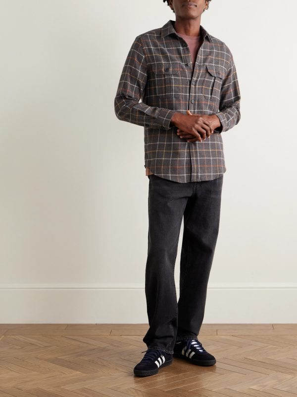 Log Checked Organic Cotton-Flannel Shirt - OU Log Checked Organic Cotton-Flannel Shirt - OU