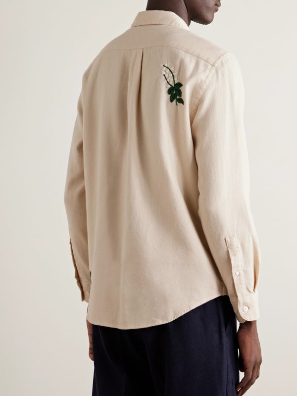 Embroidered Organic Cotton-Flannel Shirt - BK