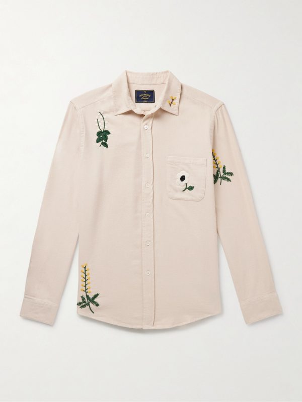 Embroidered Organic Cotton-Flannel Shirt