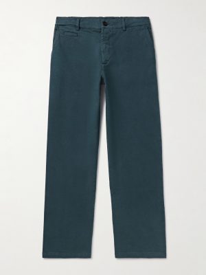 Labura Straight-Leg Organic Cotton-Blend Twill Trousers