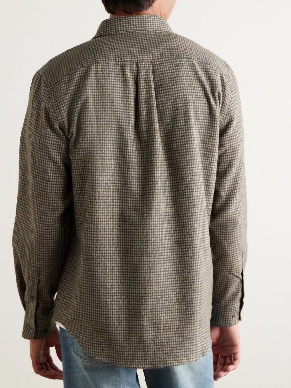 Dylan Puppytooth Cotton-Flannel Shirt - BK