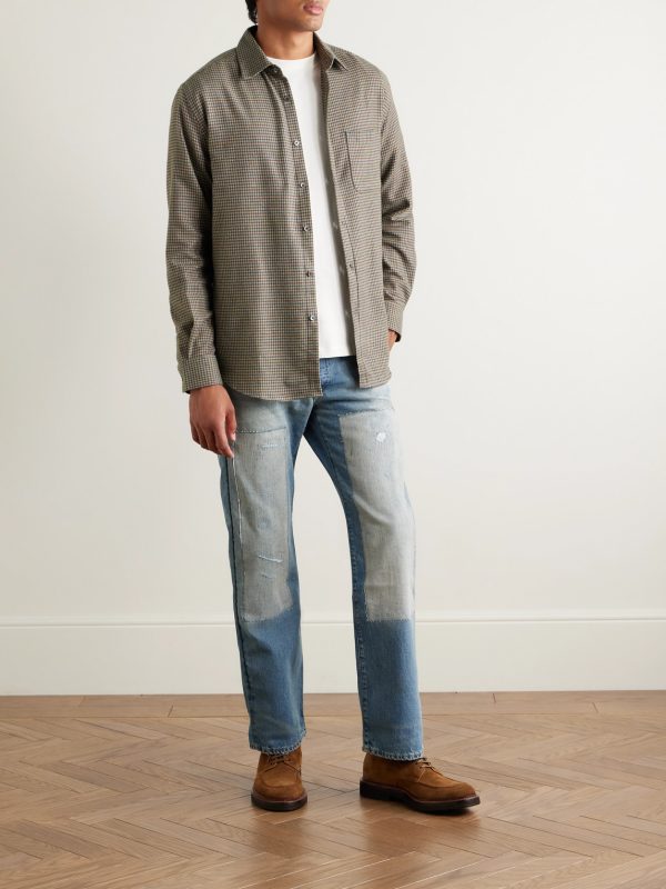 Dylan Puppytooth Cotton-Flannel Shirt - OU
