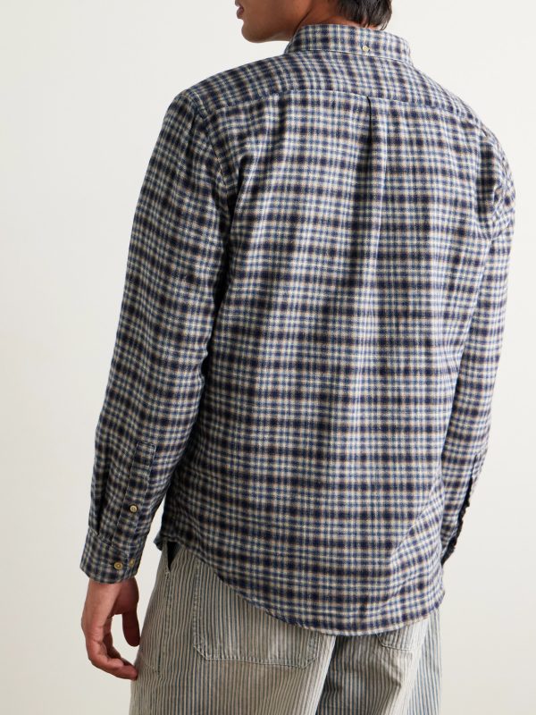 Vouga Button-Down Collar Checked Organic Cotton-Flannel Shirt - BK Vouga Button-Down Collar Checked Organic Cotton-Flannel Shirt - BK