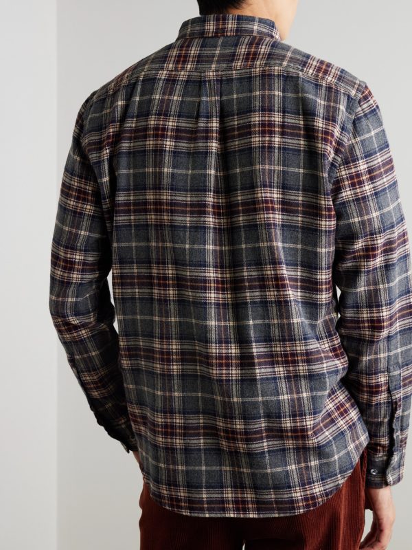 Augusta Button-Down Collar Checked Cotton Shirt - BK Augusta Button-Down Collar Checked Cotton Shirt - BK