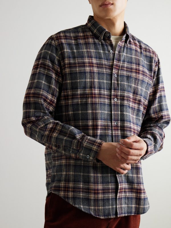 Augusta Button-Down Collar Checked Cotton Shirt - FR Augusta Button-Down Collar Checked Cotton Shirt - FR